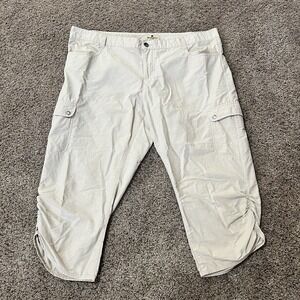 Woolrich Women's‎ Cream Beige Hiking Cargo Capri Pants Size 12 Ripstop